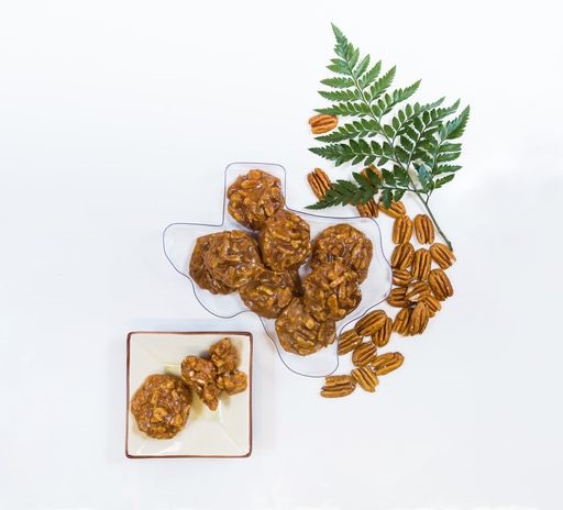 8 PECAN PRALINES IN A TEXAS SHAPE CONTAINER